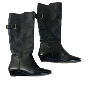 Steven by Steve Madden 6.5 knee high boots pebble leather low heel